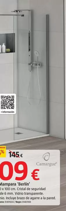 Camargue - Mampara 'Berlin' Cromo 