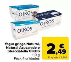 OIKOS - Yogur Griego Natural, Natural Azucarado O Stracciatella