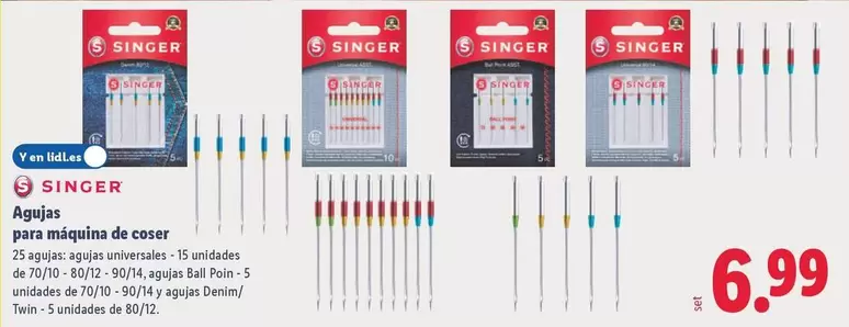 Singer - Agujas Para Máquina De Coser
