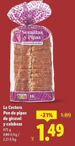 La Cestera - Pan De Pipas De Girasol Y Calabaza