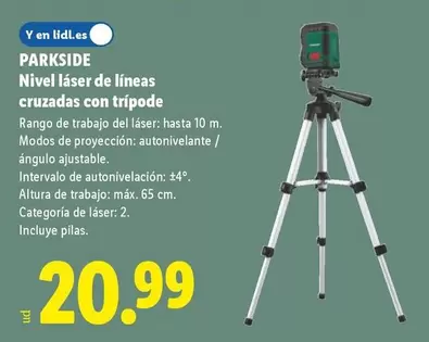 Parkside - Nivel Láser De Líneas Cruzadas Con Trípode