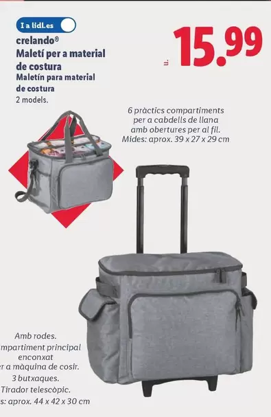 Crelando - Maletín Para Material De Costura 