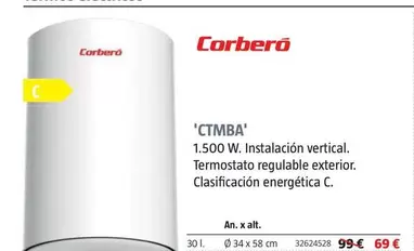 Corberó - Termo Electrico 'CTMBA' 30 L