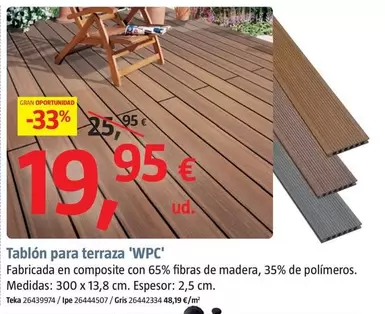Tablón Para Terraza WPC