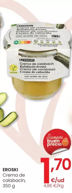 Eroski - Crema De Calabacin, 350 G