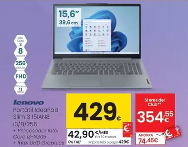 Lenovo - Portatil Ideapad Slim 3 15IAN8