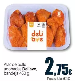 Deliave - Alas De Pollo Adobadas Bandeja 
