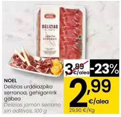 Noel - Delizias Jamón Serrano Sin Aditivos, 100 G