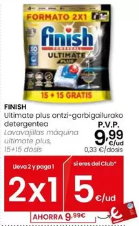 Finish - Lavavajillas Maquina Ultimate Plus, 15 + 15 Dosis
