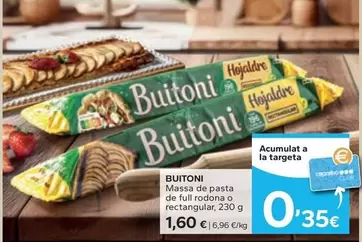 Buitoni - Massa De Pasta De Fullo Rodona O Rectangular