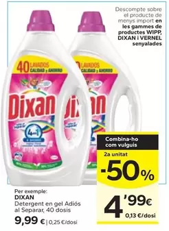 Dixan - Detergente En Gel Adios Al Separar, 40 Dosis