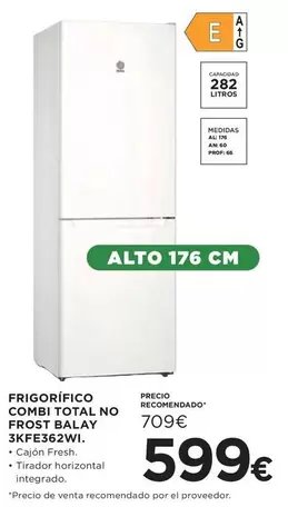 Total - Frigorífico Combi  No Frost Balay 3kfe362wi