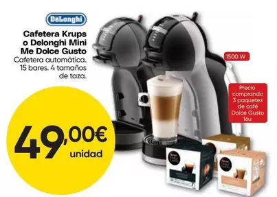 DeLonghi - Cafetera Krups O Delonghi Mini Me Dolce Gusto