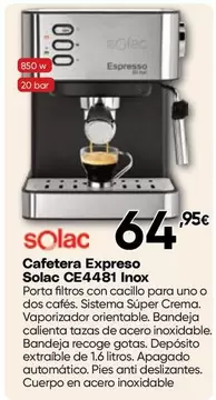 Solac - Cafetera Expreso CE4481 Inox