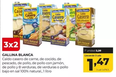 Gallina Blanca - Caldo Casero De Carne, De Cocido, De Pescado, De Pollo, De Pollo Con Jamon, De Pollo Y 8 Verduras, De Verduras O Pollo Bajo En Sal Natural