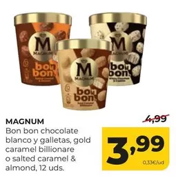 Magnum - Bon Bon Chocolate Blanco Y Galletas, Gold Caramel Billionare O Salted Caramel & Almond