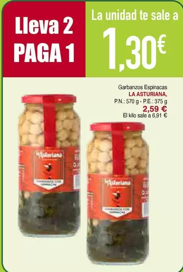 La Asturiana - Garbanzos Espinacas