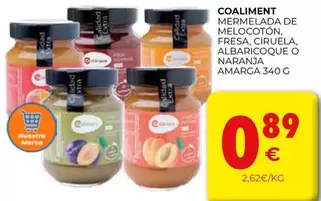 coaliment - Mermelada De Melocoton Fresa, Ciruela, Albaricoque O Naranja Amarca