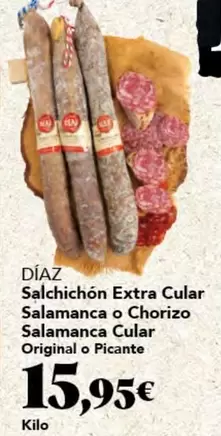 Salamanca - Salchichon Extra Cular O Chorizo Cular Original O Picante