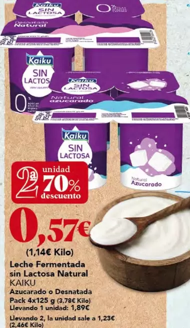 Kaiku - Leche fermentada sin lactosa Natural