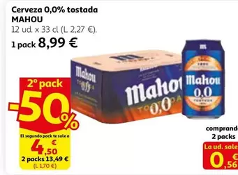 Mahou - Cerveza 0,0% Tostada