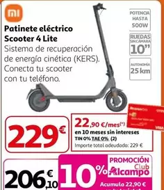 Xiaomi - Patinete Eléctrico Scooter 4 Lite