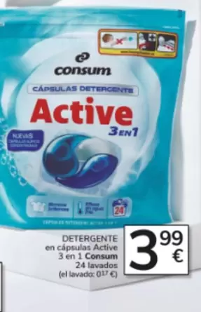 Consum - Detergente En Cápsulas Active 3 En 1