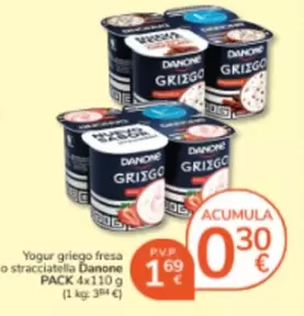 Danone - Yogur Griego Fresa O Stracciatella Pack