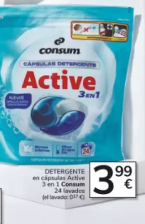 Consum - Detergente En Capsulas Active 3 En 1