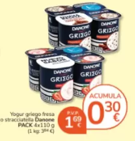 Danone - Yogur Griego Fresa O Stracciatella Pack 