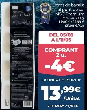 Premium - Lloms De Bacalla Al Punt De Sal MSC