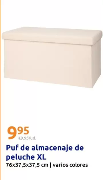 Puf De Almacenaje De Peluche Xl