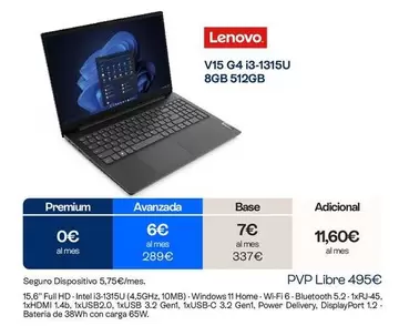 Lenovo - V15 G4 i3-1315U