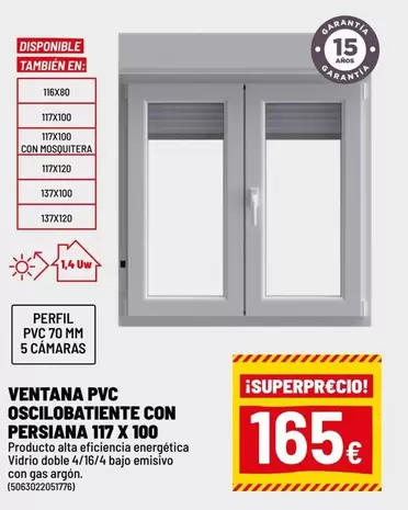 PVC - Ventana Pvc Oscilobatiente Con Persiana