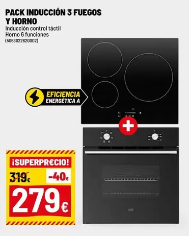 Control - Pack Inducción 3 Fuegos Y Horno
