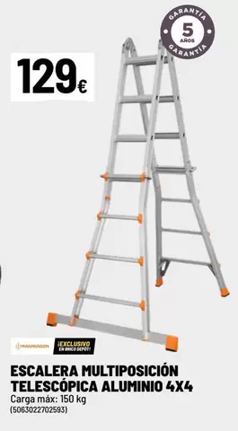 Magnusson - Escalera Multiposicion Telescopica Aluminio 4x4
