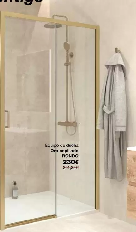 Equipo De Ducha Oro Cepillado Rondo 
