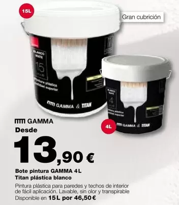 Titan - Bote Pintura Gamma 4l  Plastica Blanco