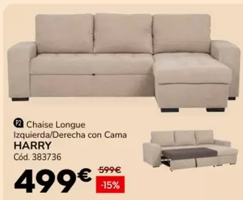 Chaise Longue Izquierda/Derecha Con Cama Harry