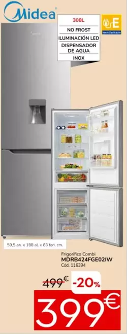 Midea -  Frigorífico Combi MDRB424FGE02IW