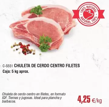 Natura - Chuleta De Cerdo Centro Filetes