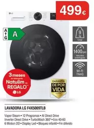 LG - Lavadora F4X5009TLB 