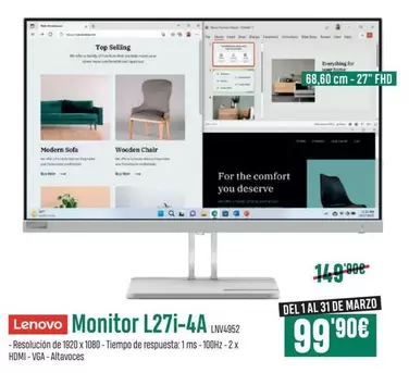 Lenovo - Monitor L27i-4A