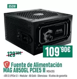 MSI - Fuente De Alimentacion MAG A850GL PCIE5 II