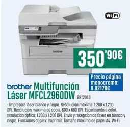 Brother - Multifunción Láser MFCL2960DW 