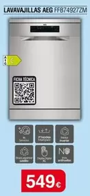 AEG - Lavavajillas FFB74927ZM 