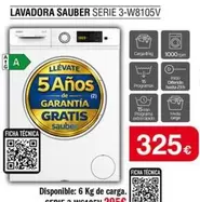 Sauber - Lavadora Serie 3-W8105V