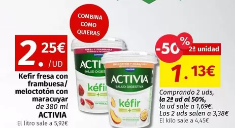 Activia - Kefir Fresa Con Frambuesa