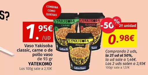Yatekomo - Vase Yakisoba Classic, Carne O De Pollo 