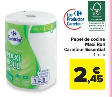 Carrefour Essential - Papel De Cocina Maxi Roll 